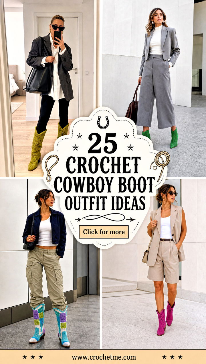 25 Crochet Cowboy Boot outfit ideas - 25 Crochet Cowboy Boot outfit ideas
