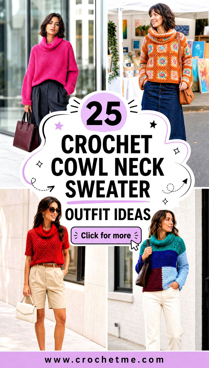25 Crochet Cowl Neck Sweater outfit ideas - 25 Crochet Cowl Neck Sweater outfit ideas