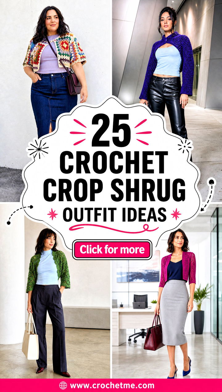 25 Crochet Crop Shrug outfit ideas - 25 Crochet Crop Shrug outfit ideas