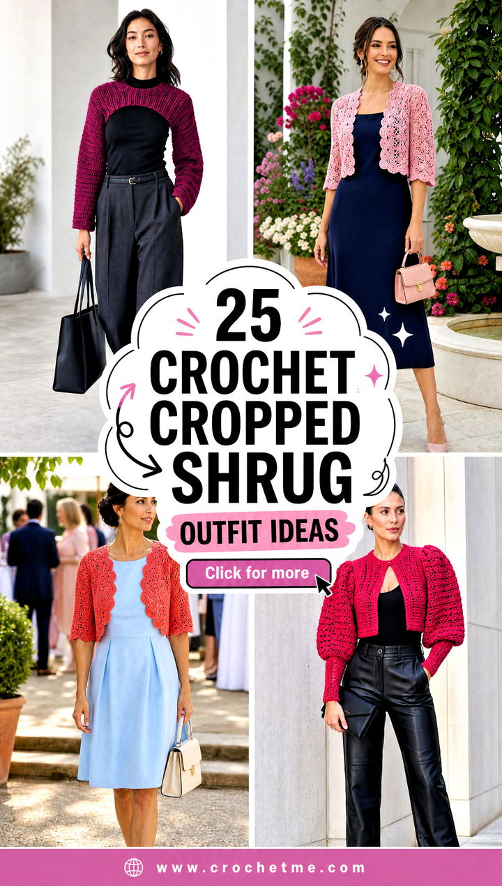 25 Crochet Cropped Shrug outfit ideas - 25 Crochet Cropped Shrug outfit ideas