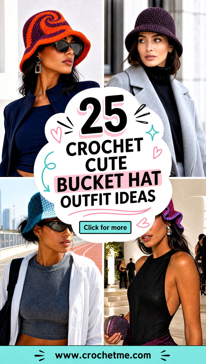 25 Crochet Cute Bucket Hat outfit ideas - 25 Crochet Cute Bucket Hat outfit ideas