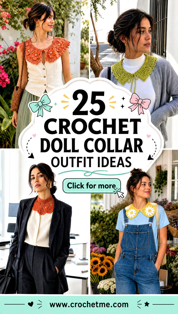 25 Crochet Doll Collar outfit ideas - 25 Crochet Doll Collar outfit ideas