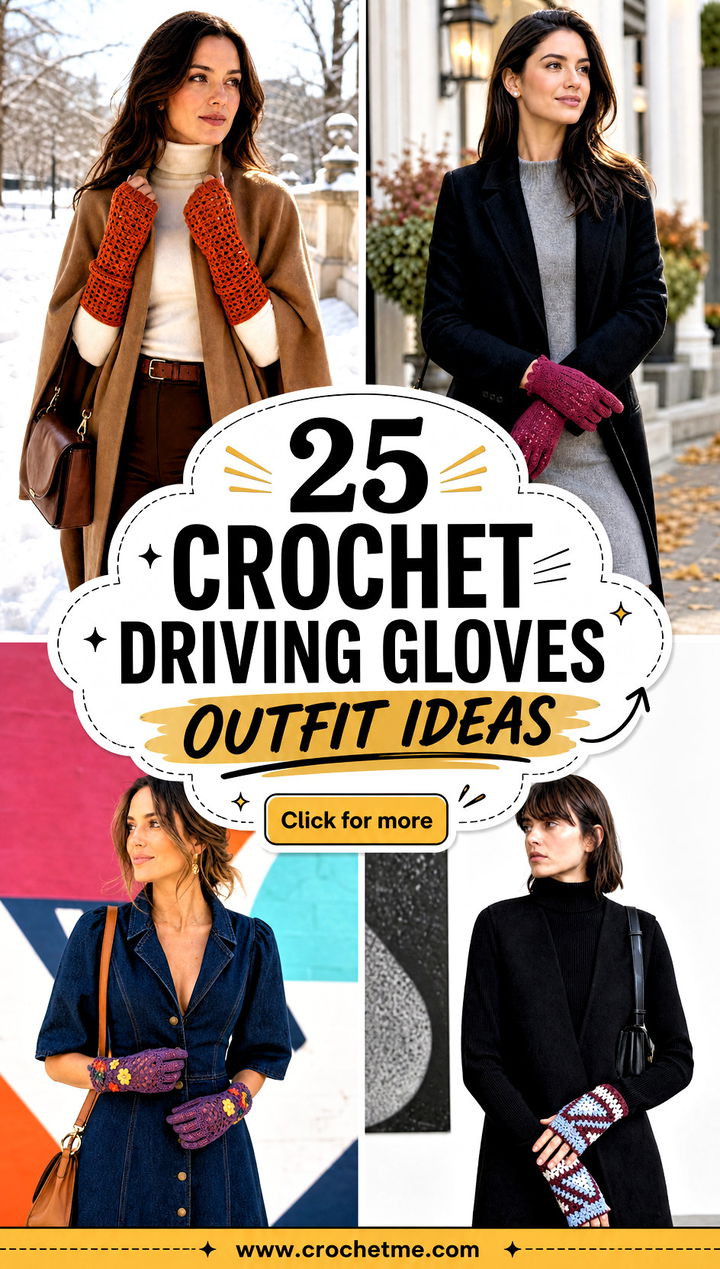 25 Crochet Driving Gloves outfit ideas - 25 Crochet Driving Gloves outfit ideas