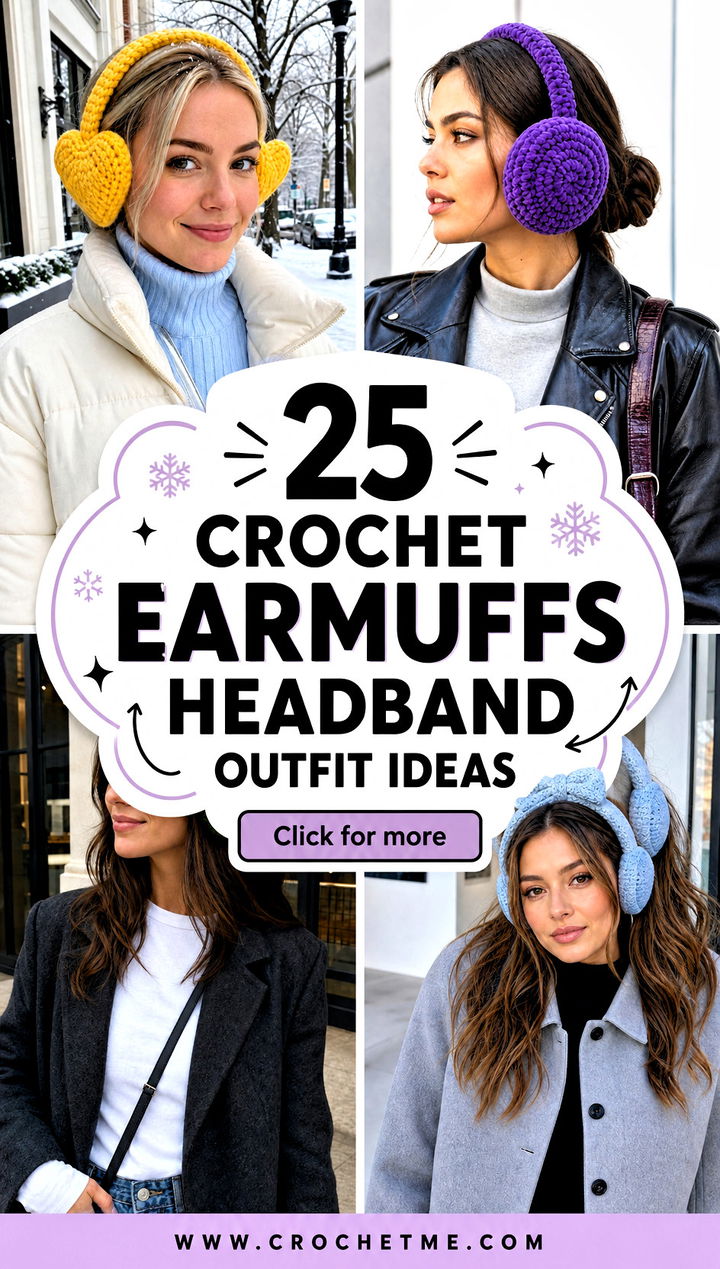 25 Crochet Earmuffs Headband outfit ideas - 25 Crochet Earmuffs Headband outfit ideas