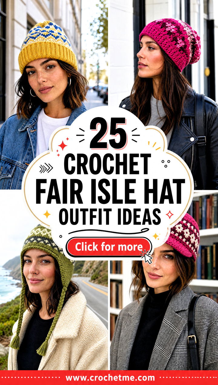 25 Crochet Fair Isle Hat outfit ideas - 25 Crochet Fair Isle Hat outfit ideas