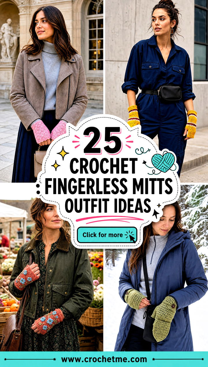 25 Crochet Fingerless Mitts outfit ideas - 25 Crochet Fingerless Mitts outfit ideas
