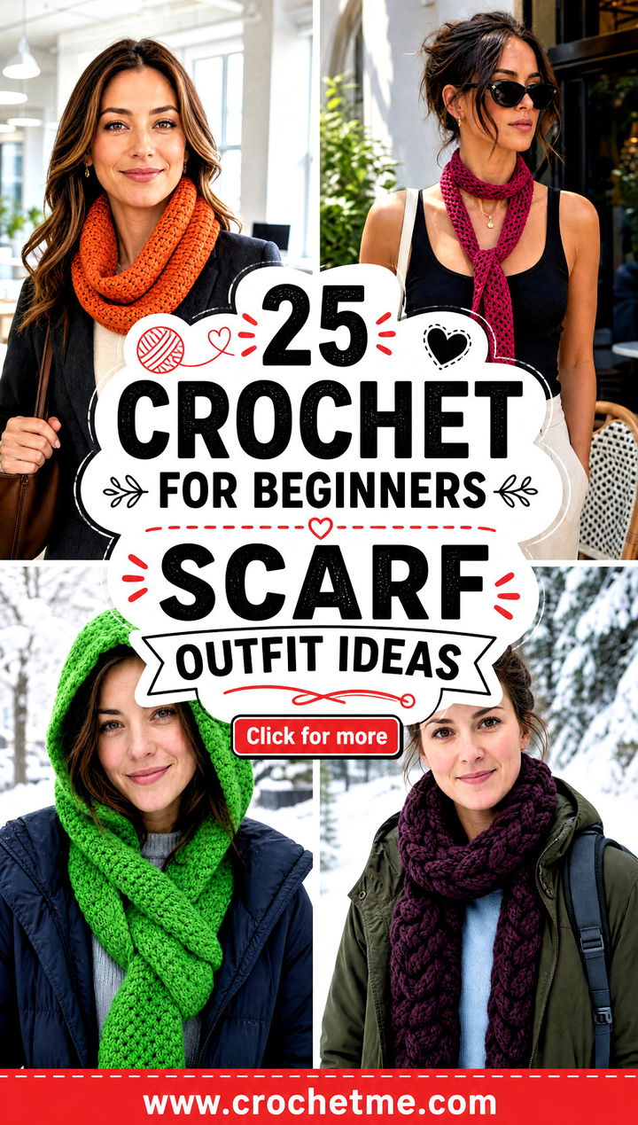 25 Crochet For Beginners Scarf outfit ideas - 25 Crochet For Beginners Scarf outfit ideas