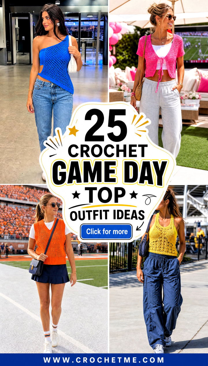 25 Crochet Game Day Top outfit ideas - 25 Crochet Game Day Top outfit ideas