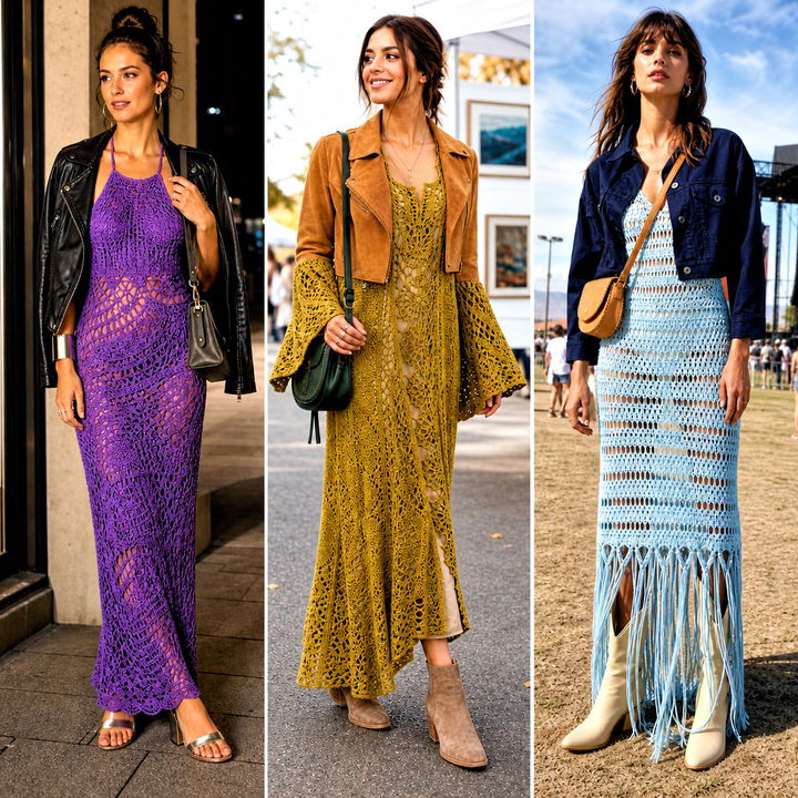 25 Crochet Gown Dress Outfit Ideas for Romantic Evening Style