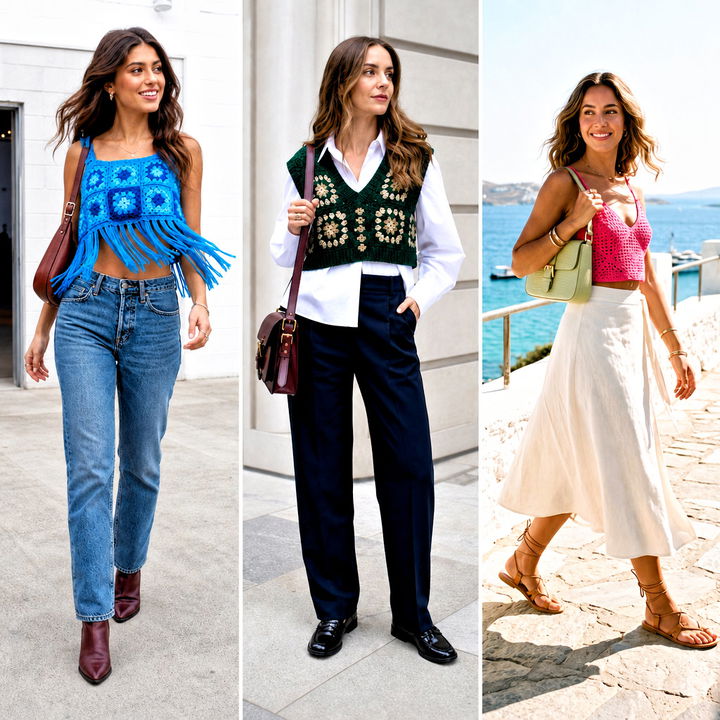 25 Crochet Granny Crop Top Outfit Ideas for Bold Summer Style