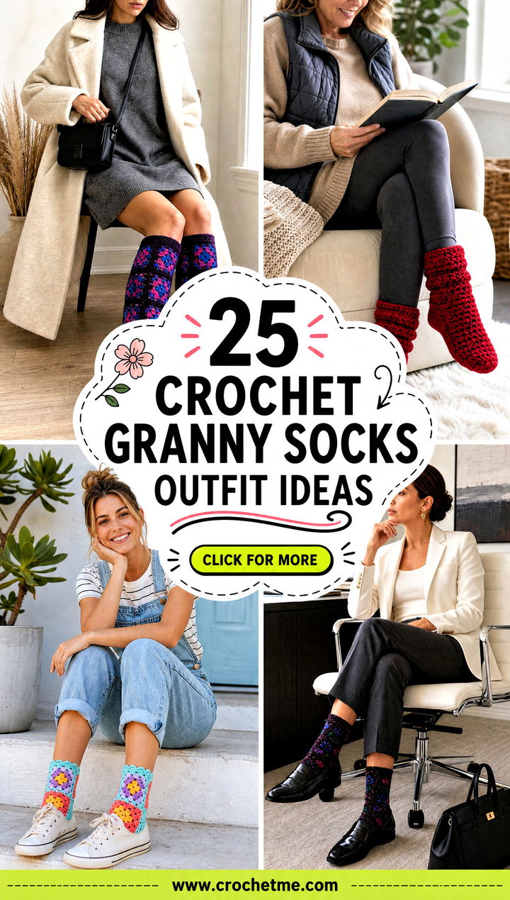 25 Crochet Granny Socks outfit ideas - 25 Crochet Granny Socks outfit ideas