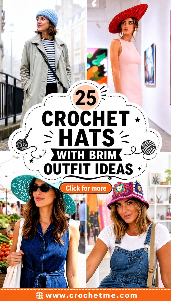 25 Crochet Hats With Brim outfit ideas - 25 Crochet Hats With Brim outfit ideas