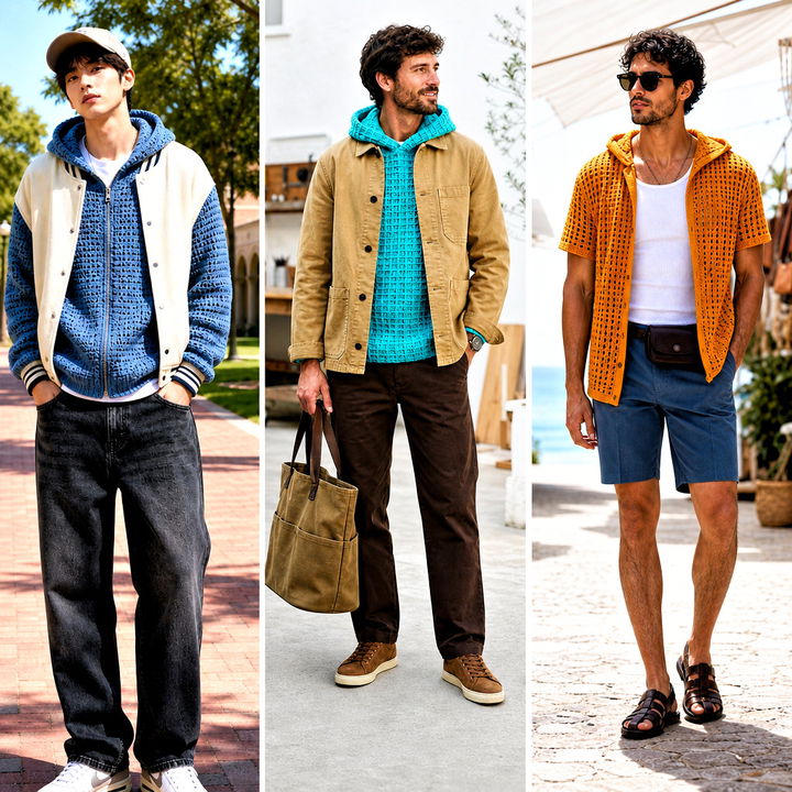 25 Crochet Hoodie Men outfit ideas