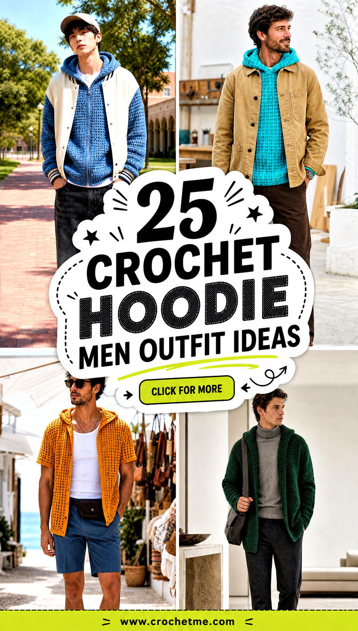 25 Crochet Hoodie Men outfit ideas - 25 Crochet Hoodie Men outfit ideas