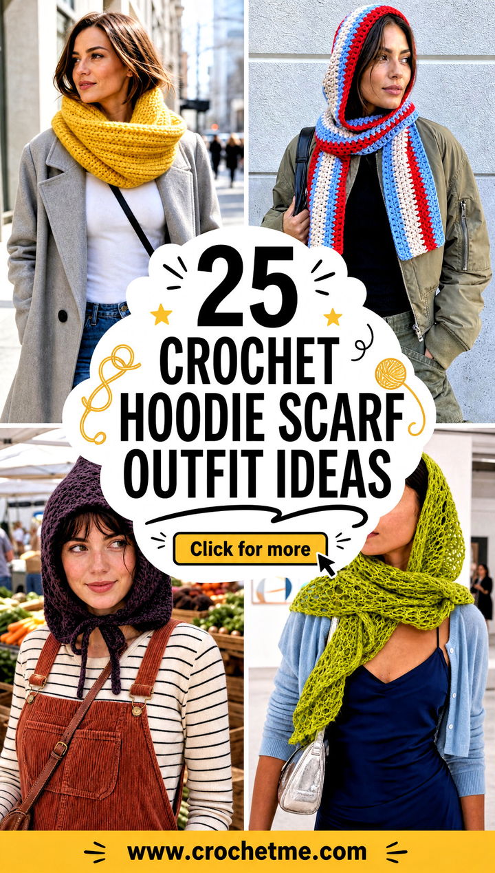 25 Crochet Hoodie Scarf outfit ideas - 25 Crochet Hoodie Scarf outfit ideas