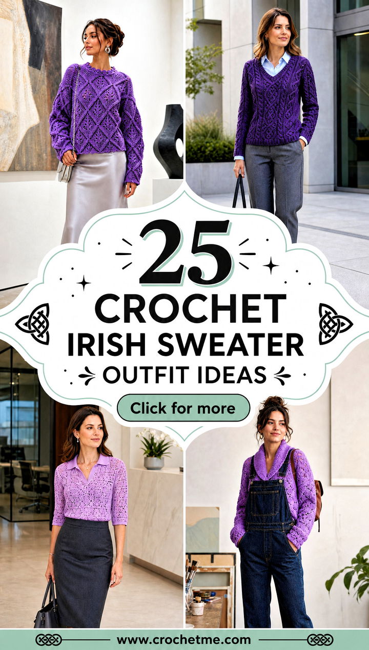 25 Crochet Irish Sweater outfit ideas - 25 Crochet Irish Sweater outfit ideas