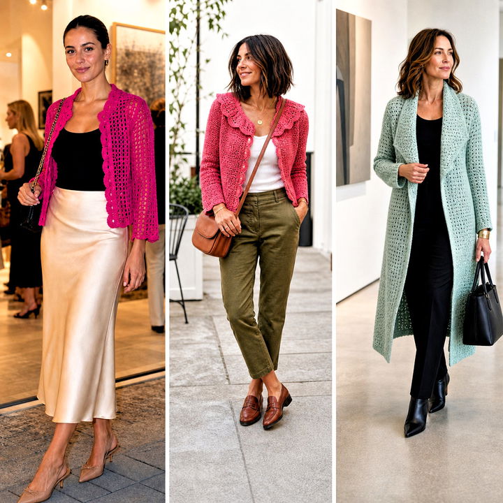 25 Crochet Jacket With Collar Outfit Ideas for Polished Layers