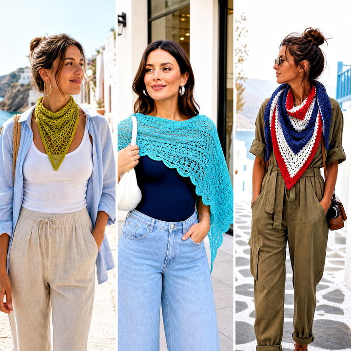 25 Crochet Lacy Triangle Shawl Outfit Ideas for This Season