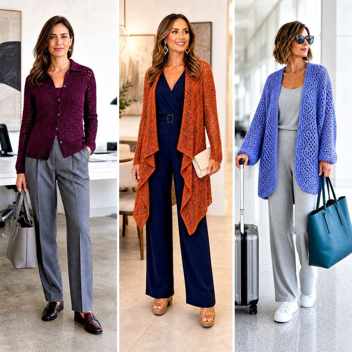 25 Crochet Long Sleeve Cardigan Outfit Ideas for Cozy Fall Style