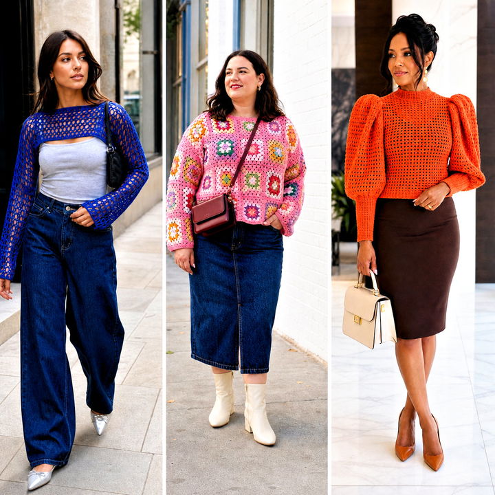 25 Crochet Long Sleeved Top Outfit Ideas for Cozy Chic Style