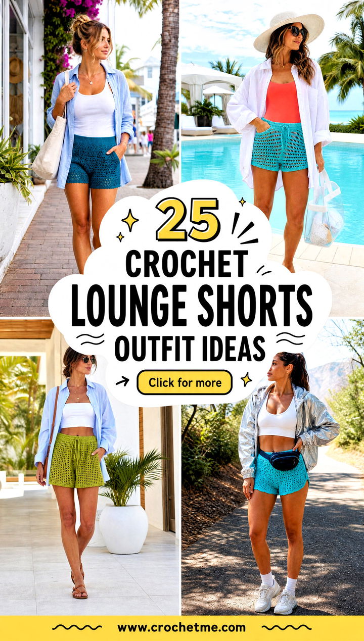 25 Crochet Lounge Shorts outfit ideas - 25 Crochet Lounge Shorts outfit ideas