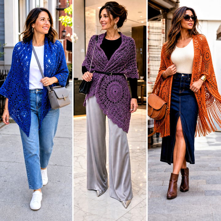 25 Crochet Mandala Shawl Outfit Ideas for Vibrant Boho Style