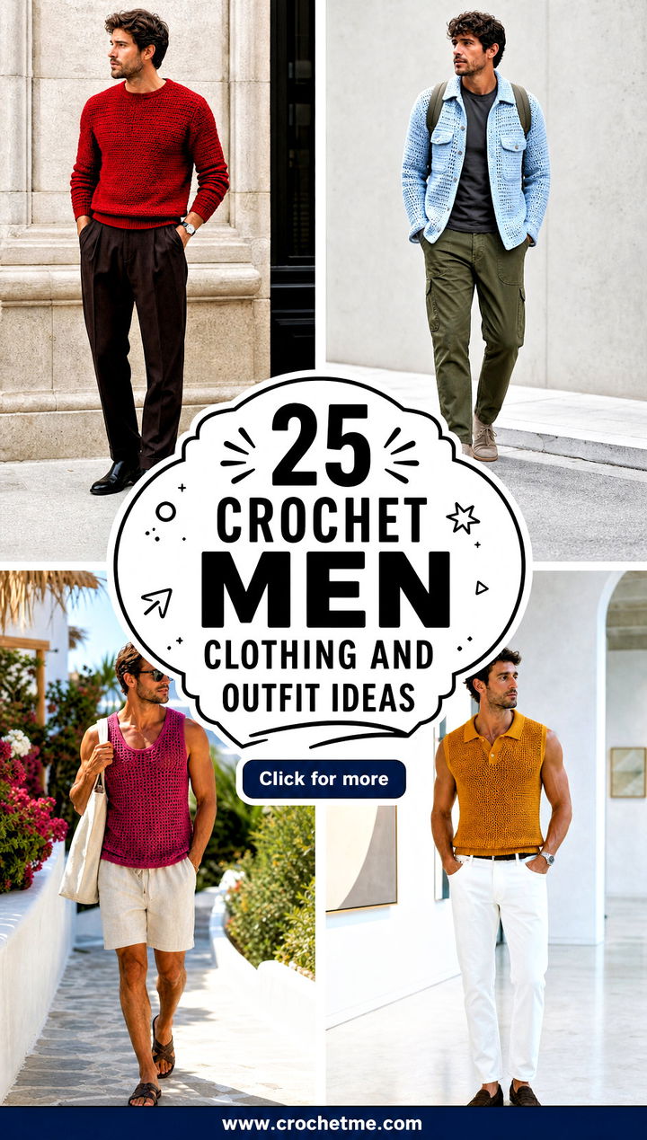 25 Crochet Men Clothing and outfit ideas - 25 Crochet Men Clothing and outfit ideas