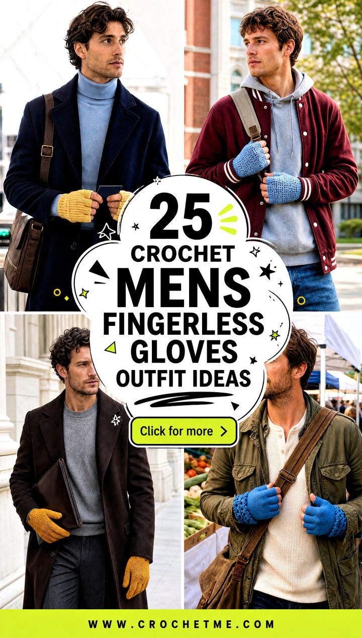 25 Crochet Mens Fingerless Gloves outfit ideas - 25 Crochet Mens Fingerless Gloves outfit ideas