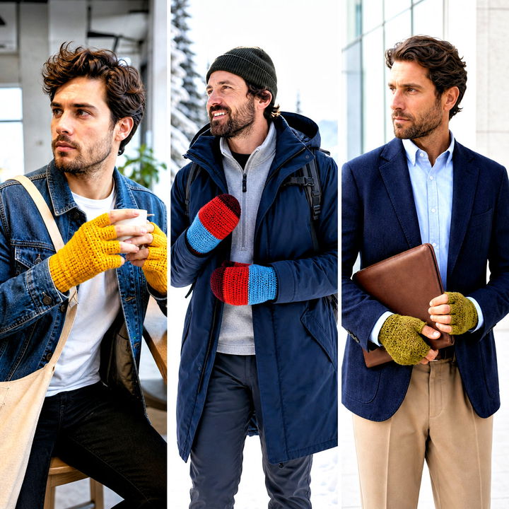 25 Crochet Men’s Gloves Outfit Ideas for Sleek Winter Style