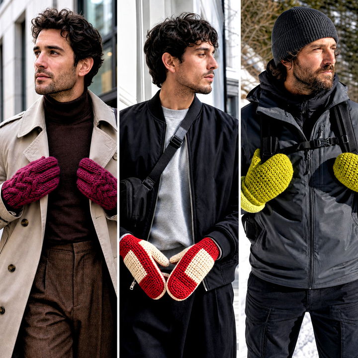 25 Crochet Men’s Mittens Outfit Ideas for Cozy Winter Style