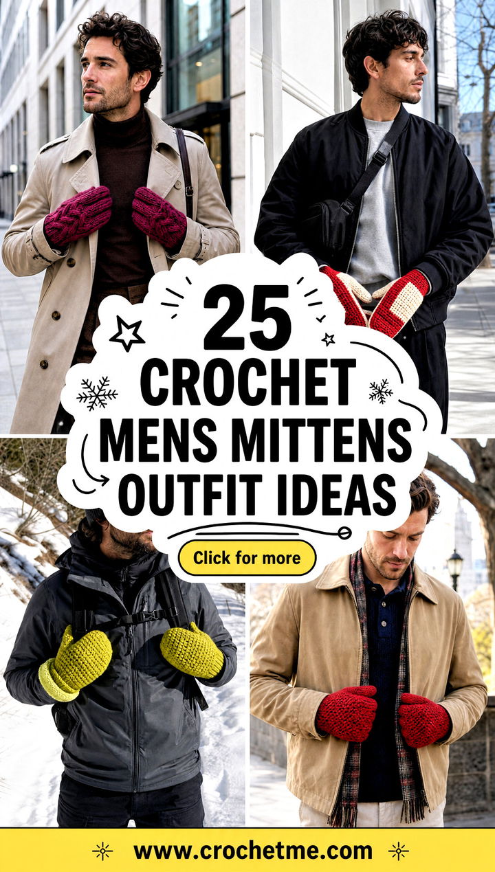 25 Crochet Mens Mittens outfit ideas - 25 Crochet Mens Mittens outfit ideas