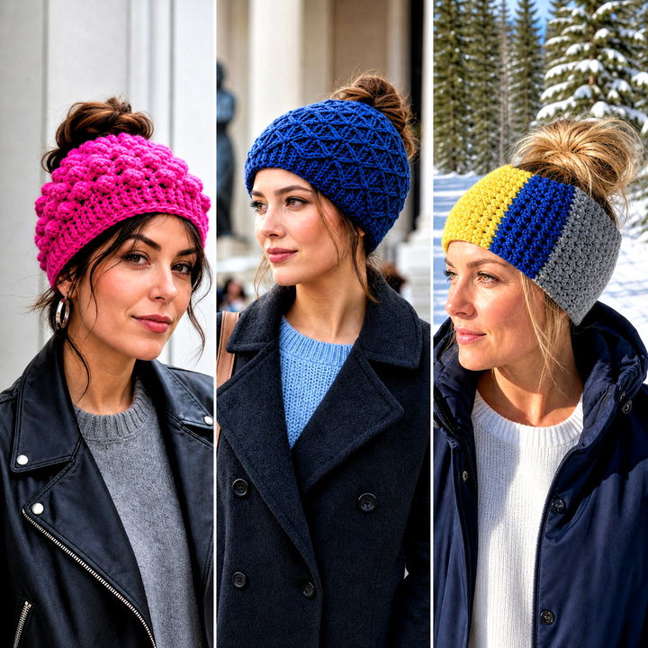 25 Crochet Messy Bun Hat With Elastic Outfit Ideas to Try