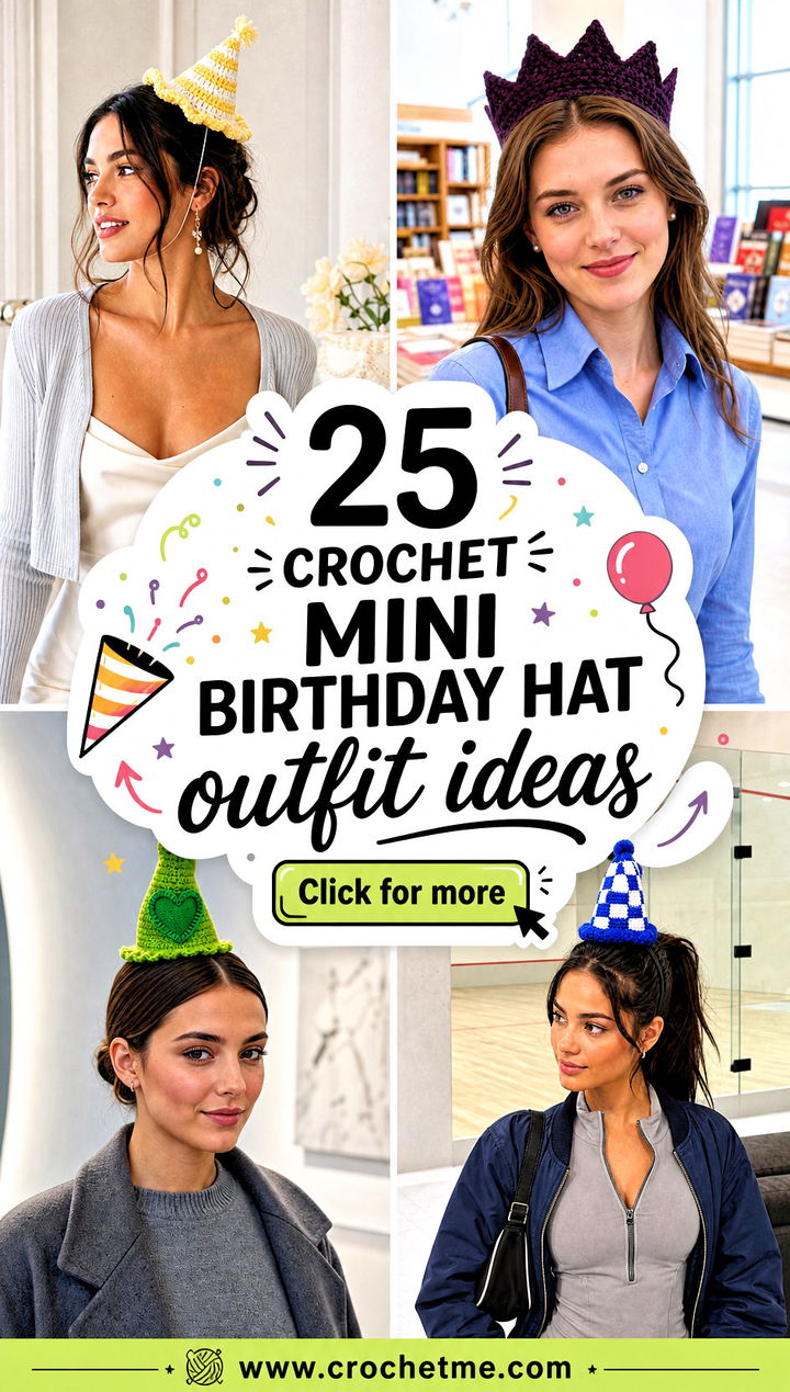 25 Crochet Mini Birthday Hat outfit ideas - 25 Crochet Mini Birthday Hat outfit ideas