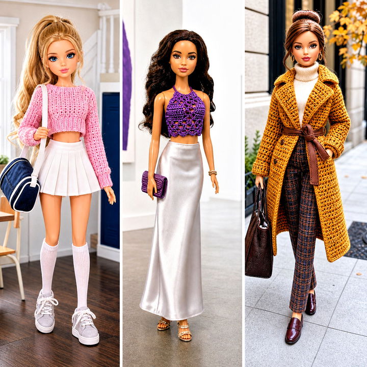 25 Crochet Mini Doll Clothes and Outfit Ideas for Tiny Style