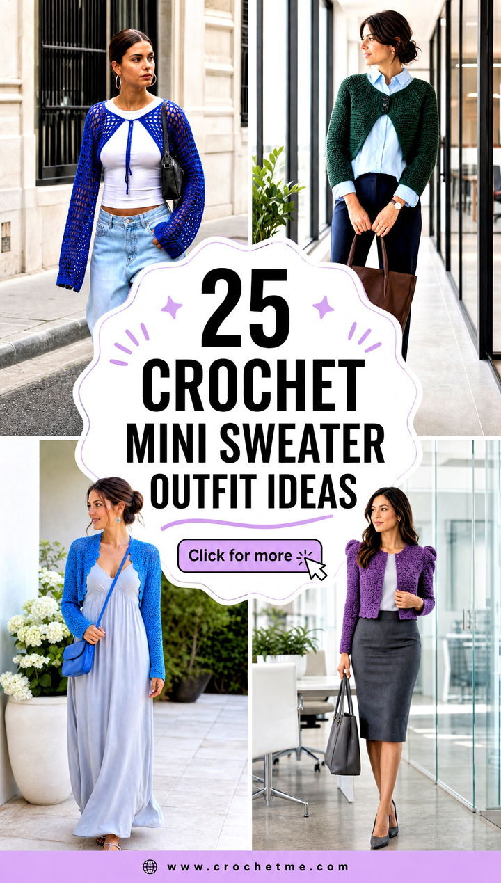 25 Crochet Mini Sweater outfit ideas - 25 Crochet Mini Sweater outfit ideas