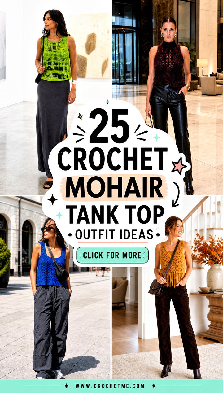 25 Crochet Mohair Tank Top outfit ideas - 25 Crochet Mohair Tank Top outfit ideas