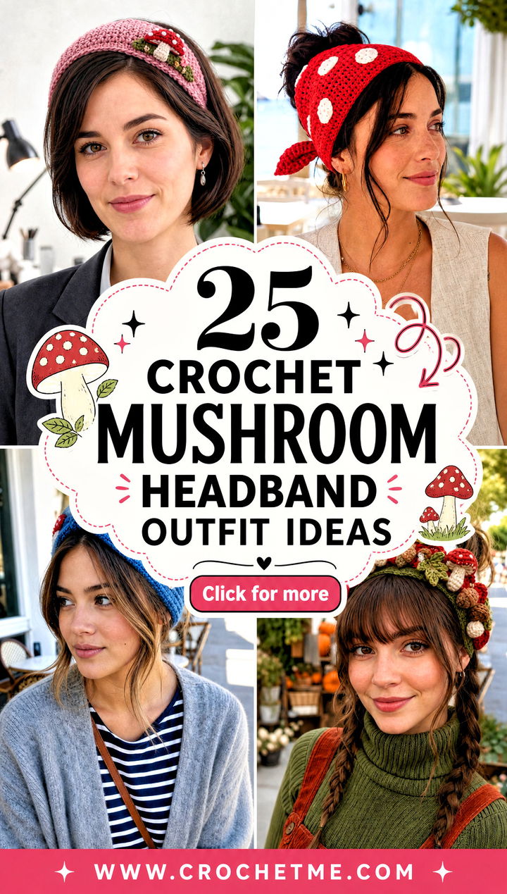25 Crochet Mushroom Headband outfit ideas - 25 Crochet Mushroom Headband outfit ideas