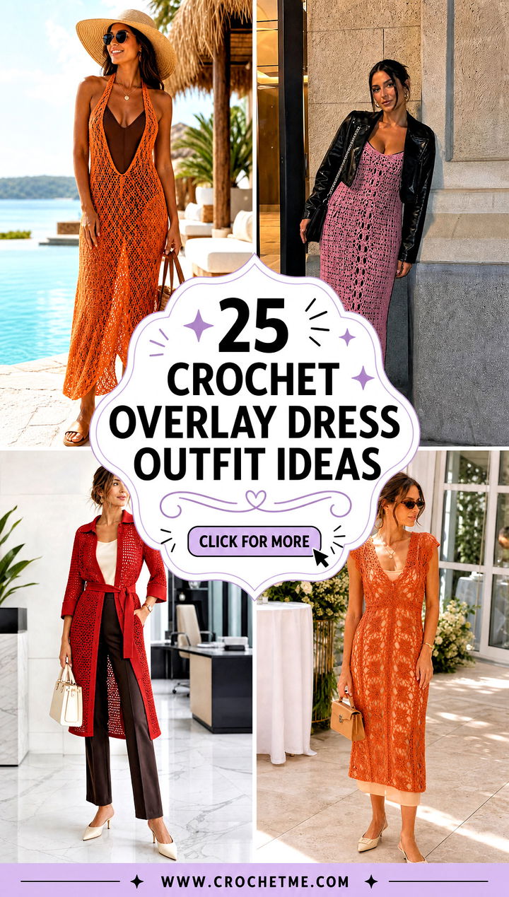 25 Crochet Overlay Dress outfit ideas - 25 Crochet Overlay Dress outfit ideas