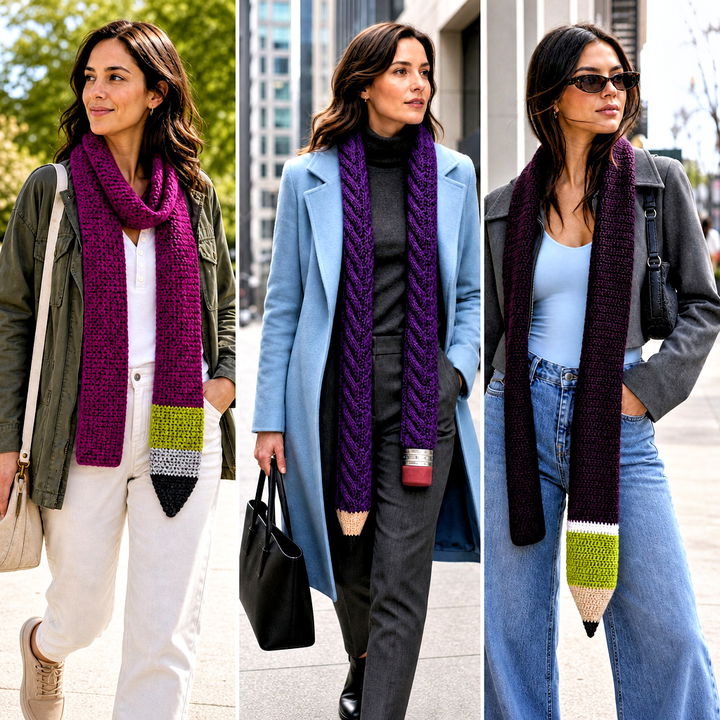 25 Crochet Pencil Scarf Outfit Ideas for Sleek Cozy Layers