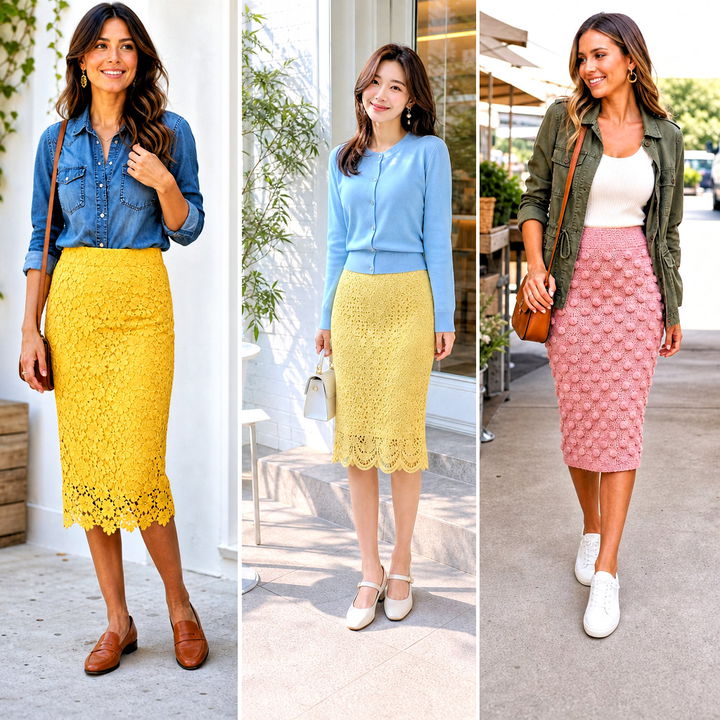25 Crochet Pencil Skirt Outfit Ideas for Chic Everyday Style