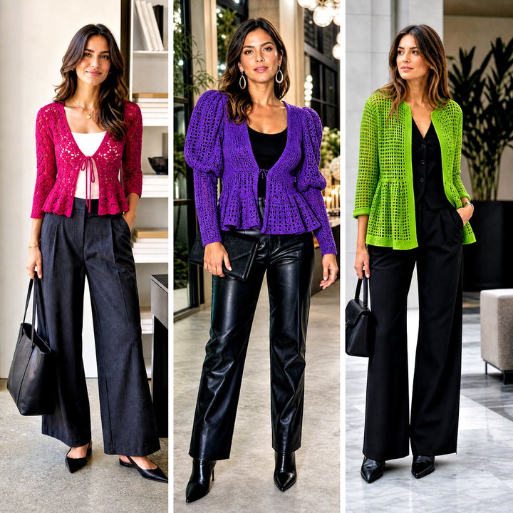 25 Crochet Peplum Cardigan Outfit Ideas for Flattering Layers