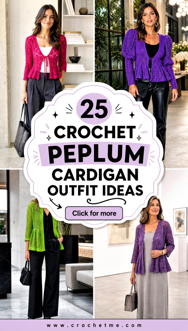 25 Crochet Peplum Cardigan outfit ideas - 25 Crochet Peplum Cardigan outfit ideas