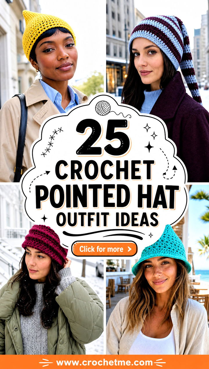 25 Crochet Pointed Hat outfit ideas - 25 Crochet Pointed Hat outfit ideas