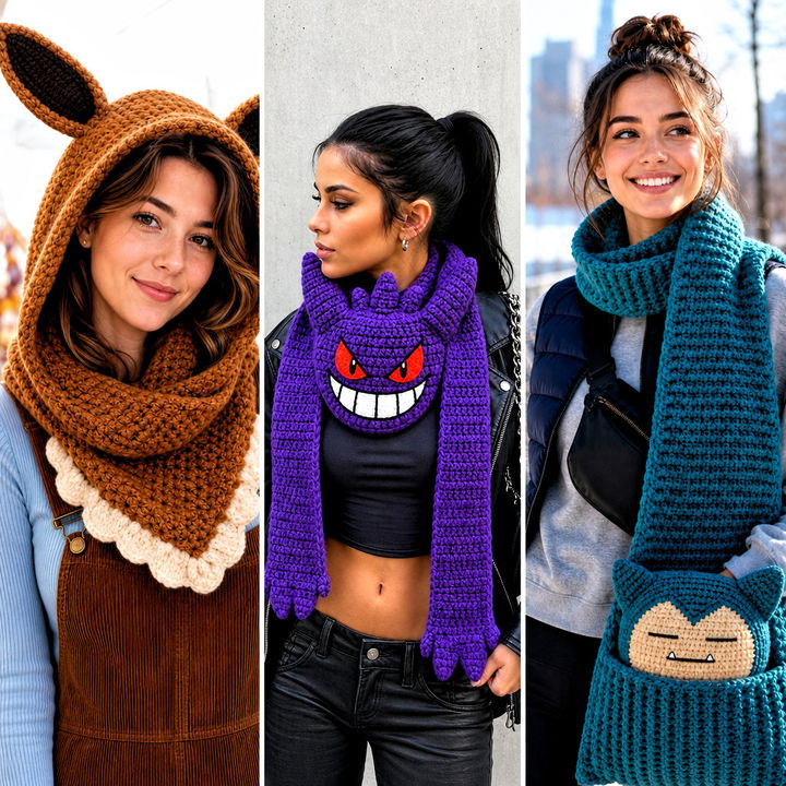 25 Crochet Pokemon Scarf Outfit Ideas for Playful Fan Style