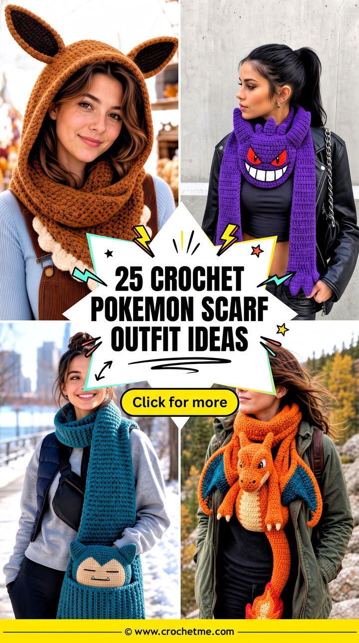 25 Crochet Pokemon Scarf outfit ideas - 25 Crochet Pokemon Scarf outfit ideas