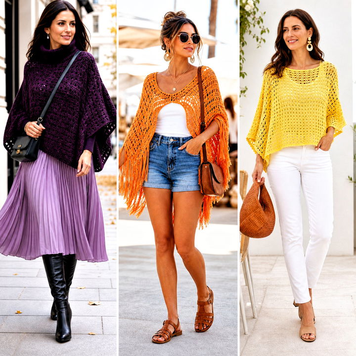 25 Crochet Poncho Top Outfit Ideas for Effortless Layering