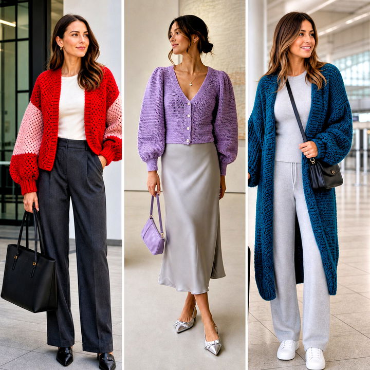 25 Crochet Puffy Sleeves Cardigan Outfit Ideas to Try Now
