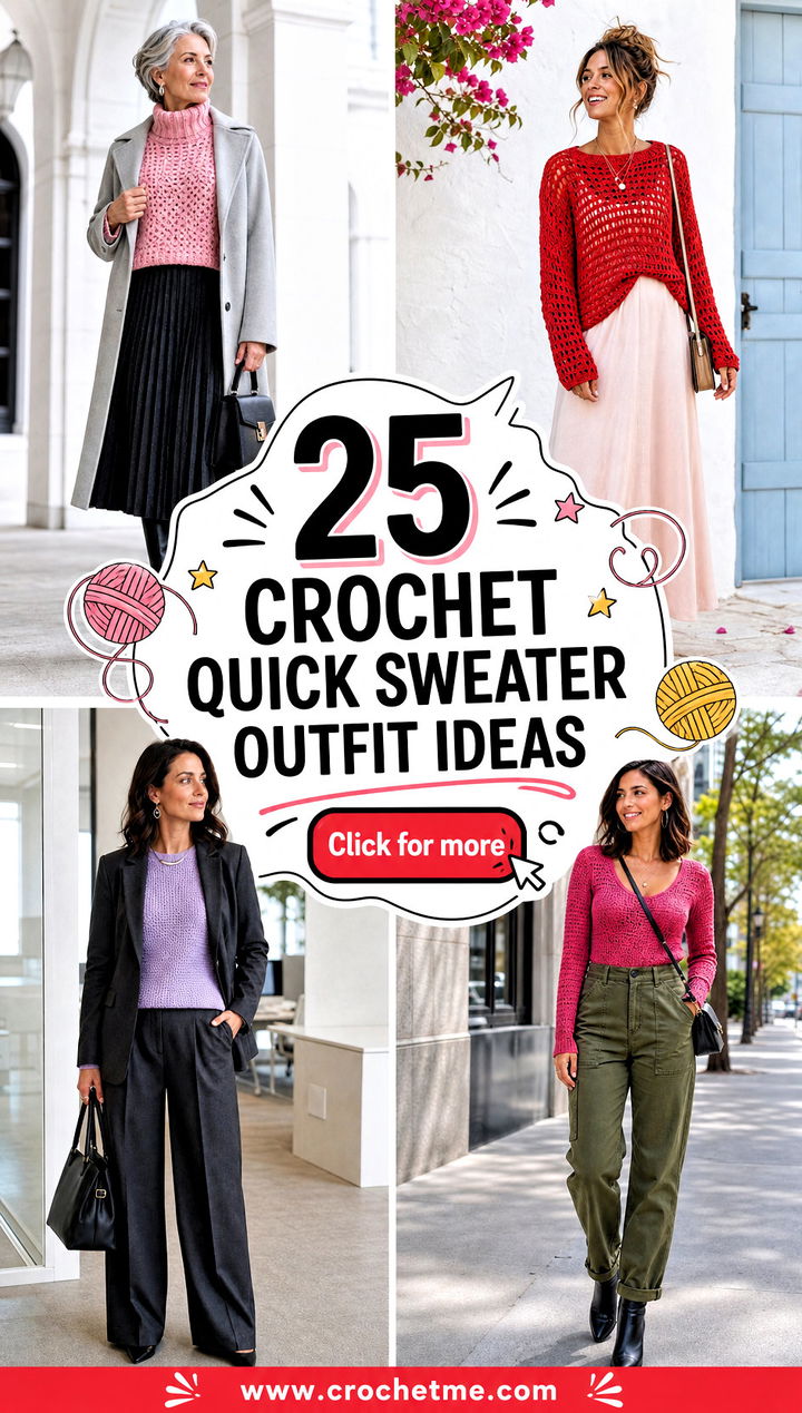 25 Crochet Quick Sweater outfit ideas - 25 Crochet Quick Sweater outfit ideas