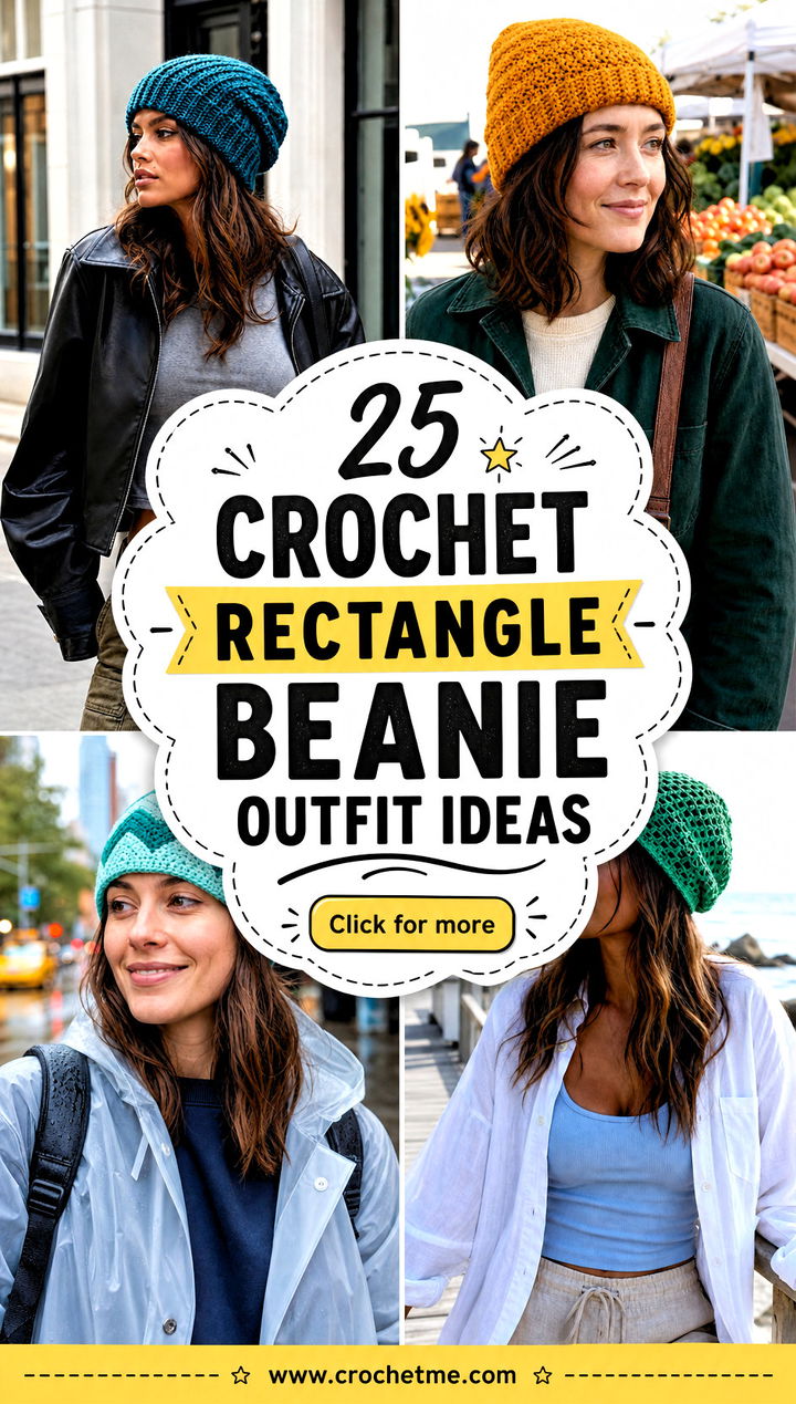 25 Crochet Rectangle Beanie outfit ideas - 25 Crochet Rectangle Beanie outfit ideas