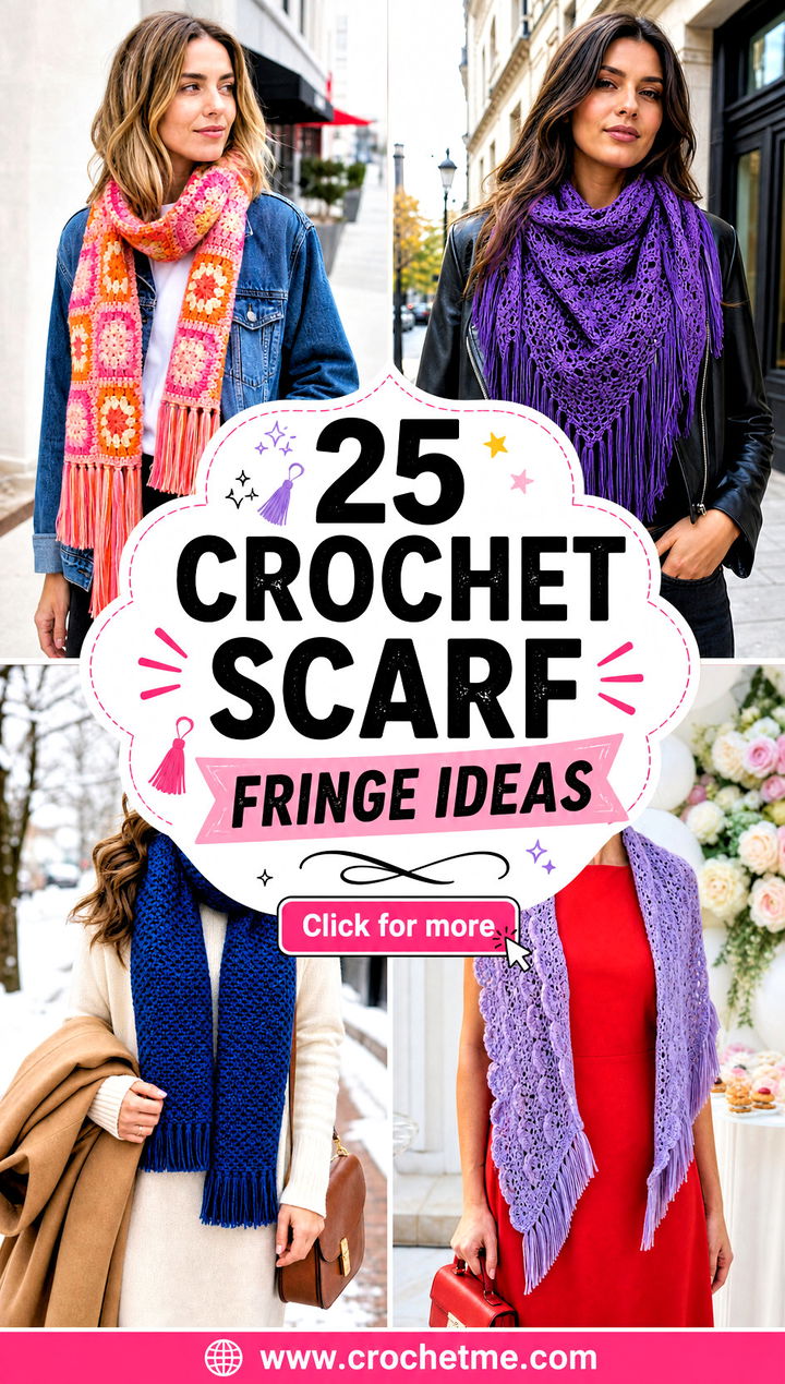 25 Crochet Scarf Fringe Ideas - 25 Crochet Scarf Fringe Ideas